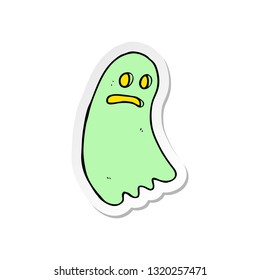 sticker of a cartoon ghost