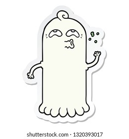 sticker of a cartoon ghost