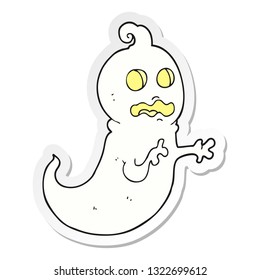 sticker of a cartoon ghost