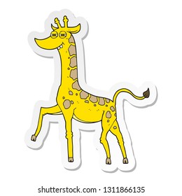 sticker of a cartoon giraffe
