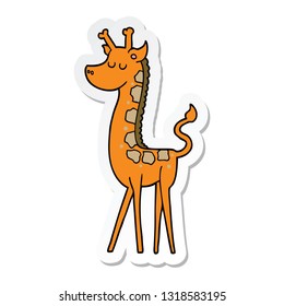 sticker of a cartoon giraffe