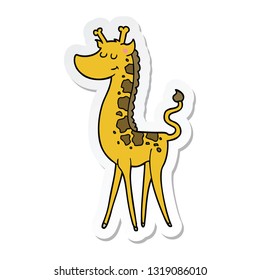 sticker of a cartoon giraffe