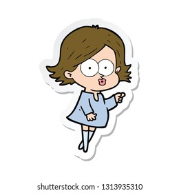 sticker of a cartoon girl pouting