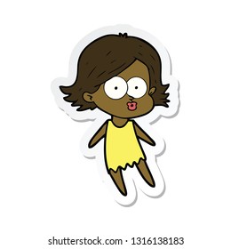 sticker of a cartoon girl pouting