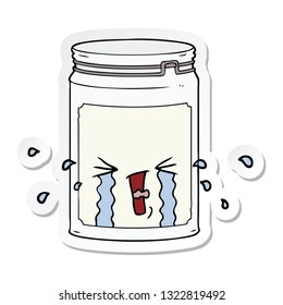 sticker of a cartoon glass jar