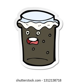 sticker of a cartoon glass of stout beer