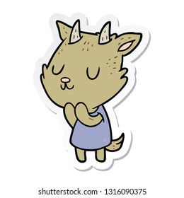 sticker of a cartoon goat