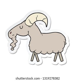 sticker of a cartoon goat