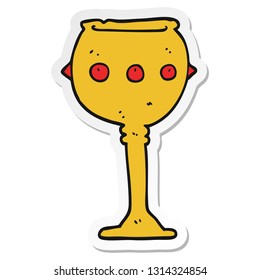 sticker of a cartoon goblet