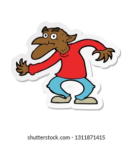 sticker of a cartoon goblin