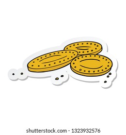 sticker of a cartoon gold coins