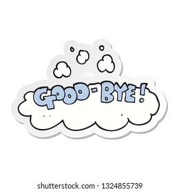 sticker of a cartoon good-bye symbol