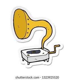pegatina de un gramófono de dibujos animados
