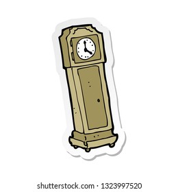 sticker of a cartoon grandfather clock