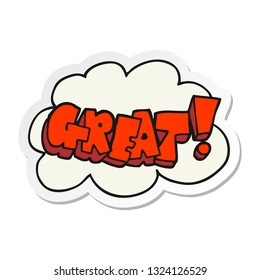sticker of a cartoon great shout