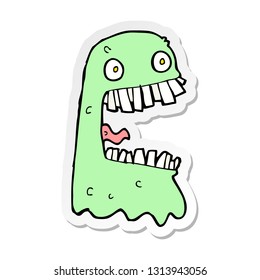 pegatina de un fantasma bruto de dibujos animados