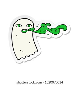 sticker of a cartoon gross ghost