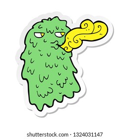 sticker of a cartoon gross ghost