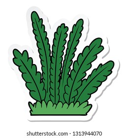 sticker of a cartoon growing plants