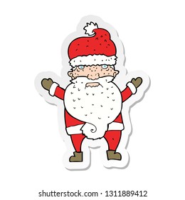 sticker of a cartoon grumpy santa