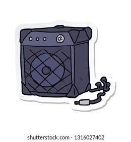 sticker of a cartoon guitar amp