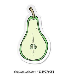 sticker of a cartoon half pear