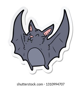 sticker of a cartoon halloween bat