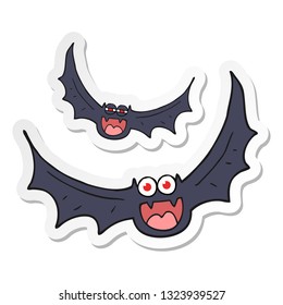 sticker of a cartoon halloween bats