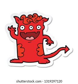 sticker of a cartoon halloween monster