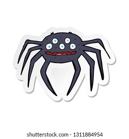 sticker of a cartoon halloween spider