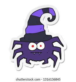 sticker of a cartoon halloween spider