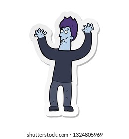 sticker of a cartoon halloween vampire