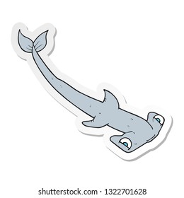 sticker of a cartoon hammerhead shark