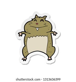 pegatina de un hámster de dibujos animados