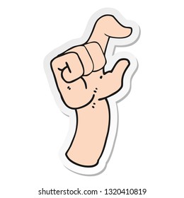 sticker of a cartoon hand making smallness gesture
