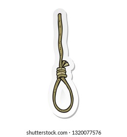 sticker of a cartoon hangmans noose