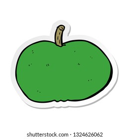 sticker of a cartoon happy apple