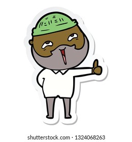 sticker of a cartoon happy bearded man