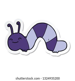sticker of a cartoon happy bug