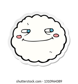 pegatina de una nube feliz de dibujos animados