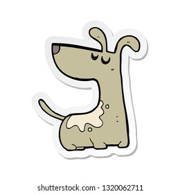 sticker of a cartoon happy dog