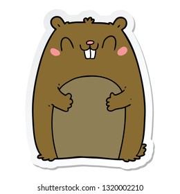 sticker of a cartoon happy gopher