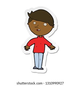 sticker of a cartoon happy man