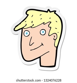 sticker of a cartoon happy man