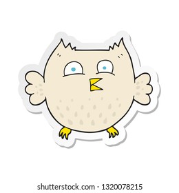 sticker of a cartoon happy owl