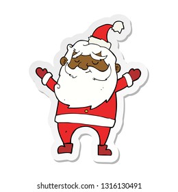 sticker of a cartoon happy santa claus