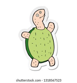 pegatina de una tortuga feliz