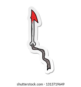 sticker of a cartoon harpoon