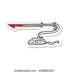 sticker of a cartoon harpoon