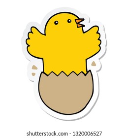 Aufkleber eines Zeichentrickvogels